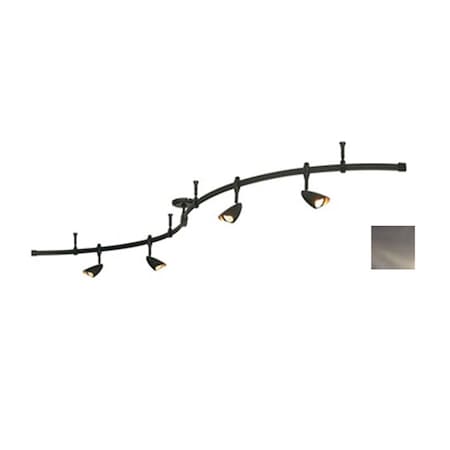 Nora Lighting Nora Lighting NRS21-102BN Nora Rail Kit  8 ft. S Curved Rail with 4 Argon Fixtures  Brushed Nickel NRS21-102BN